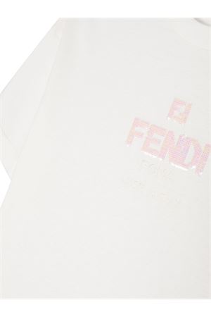 White cotton tshirt FENDI KIDS | JFI2877AJF0TU9